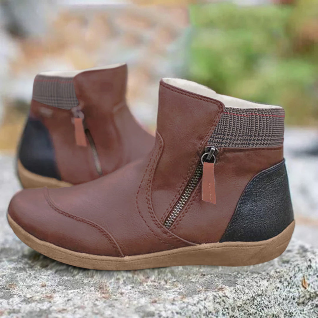Damen Wasserdichte Orthopädische Leder-Optik Stiefel