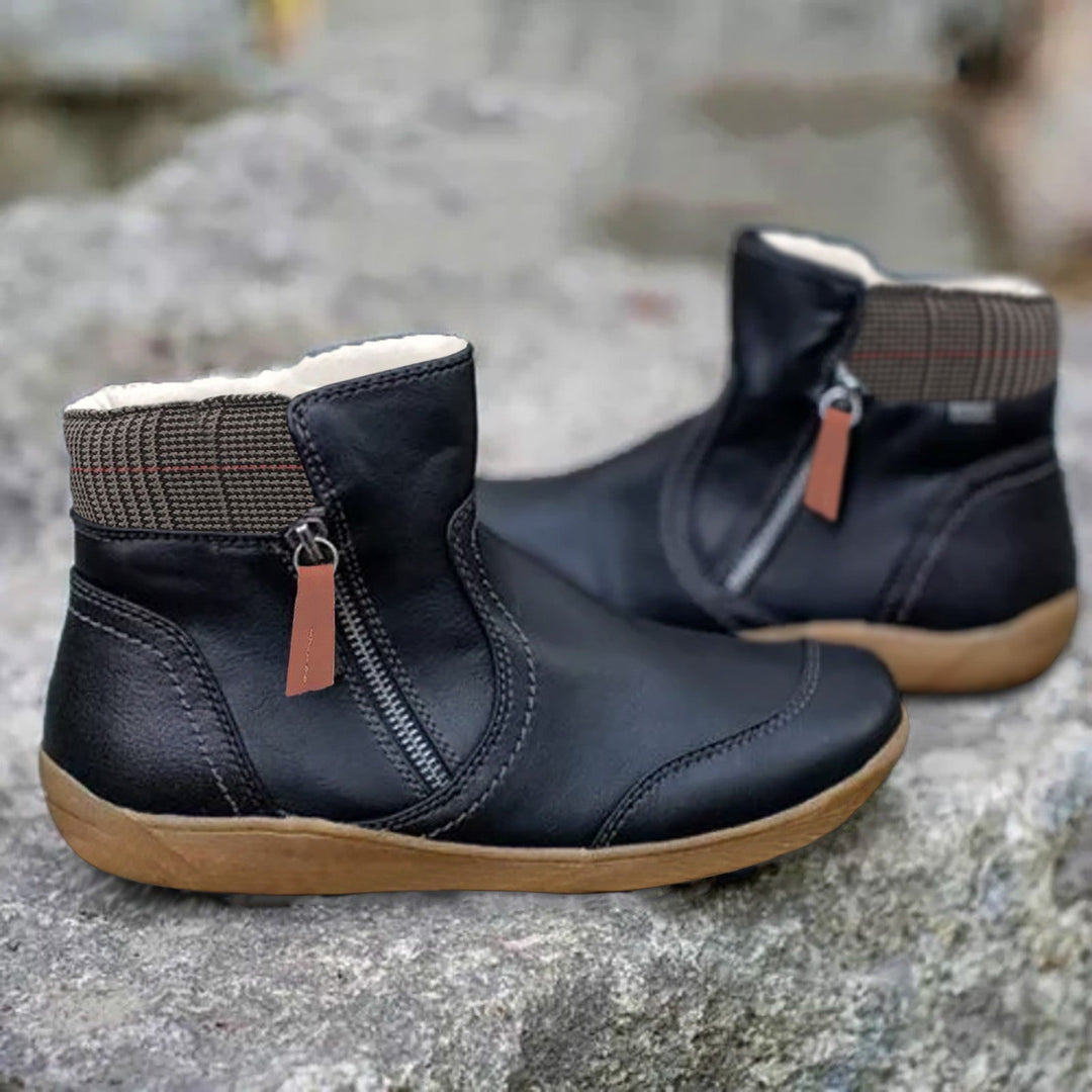 Damen Wasserdichte Orthopädische Leder-Optik Stiefel