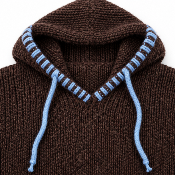 Cowlane | Pulloverkleid mit Kapuze und Kontrast-Trim