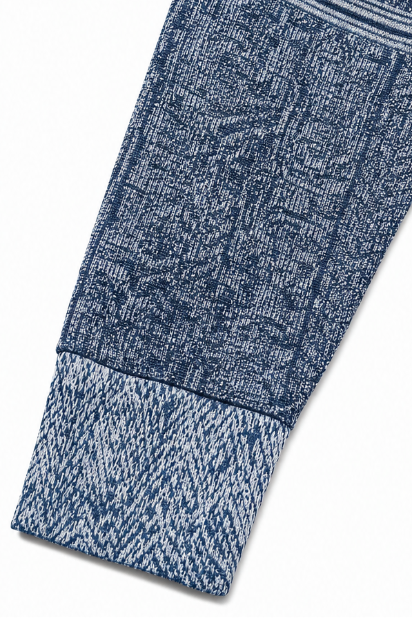 Damen Bluse Mit Denim Patchwork Und Strick