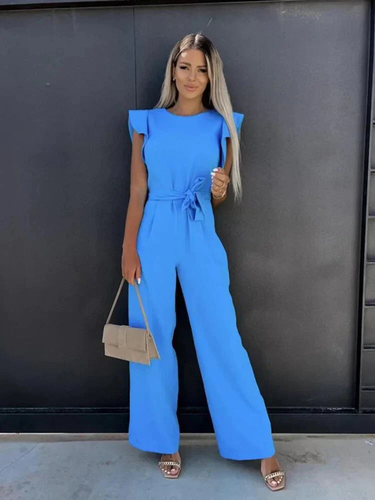 Women's Jumpsuit – Stretch Material – Elegant Cut – Long Sleeves