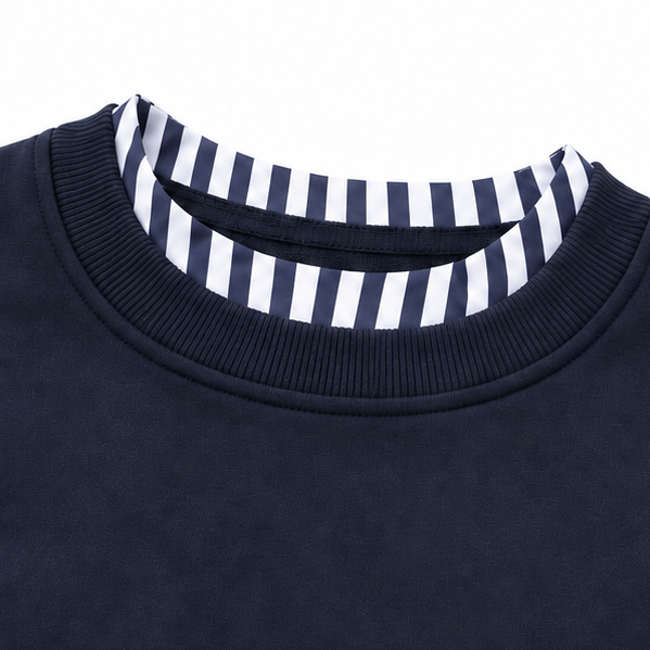 Layerella | Sweatshirt mit Fake-Layer und geripptem Bündchen