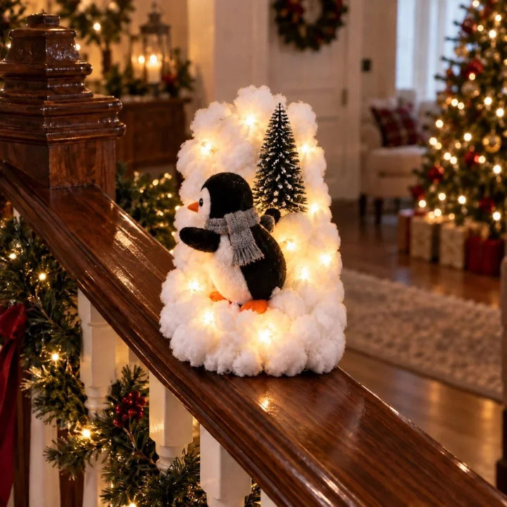 Treppen Girlande Pinguin Mit Kunstschnee