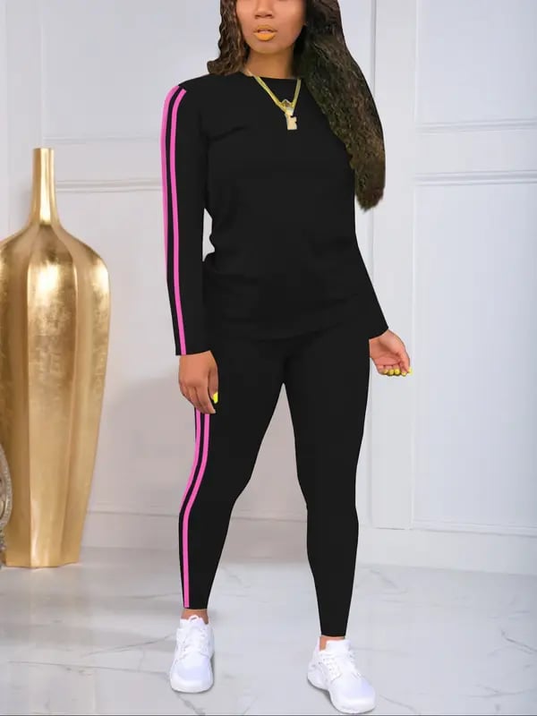 Women’s Two-Piece Striped Long-Sleeve Set