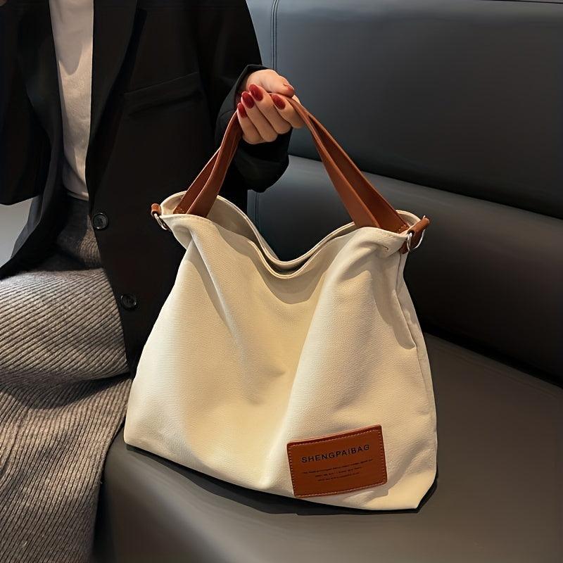 Canvas Schultertasche Damen – Zeitlose Crossbody Bag mit Reißverschluss