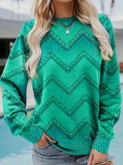 Sudadera para mujer con estampado y cuello redondo