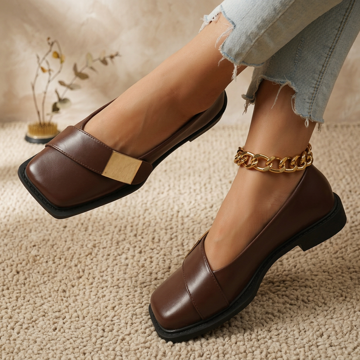 Mocassins carrés slip-on pour femmes – Chaussures décontractées à la mode