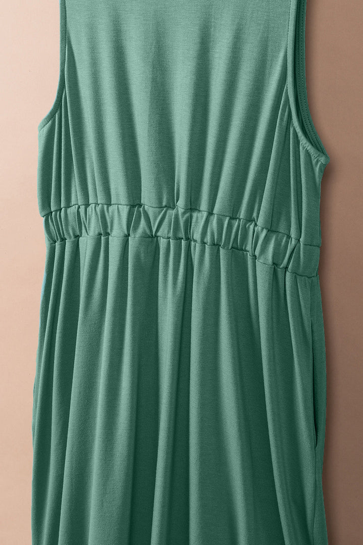 Armelloses Mini Dress Tencel - Modal High Waist Draped Detail