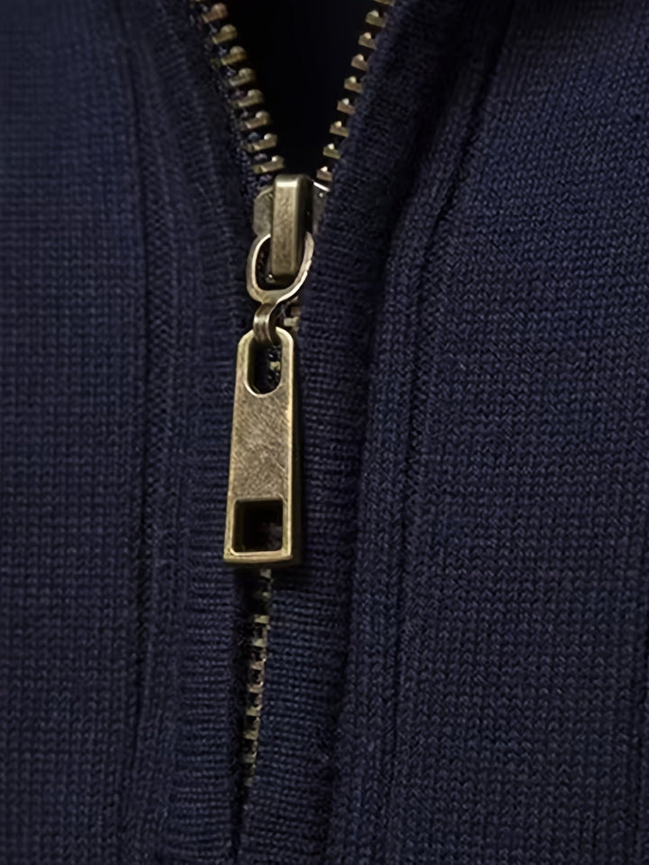 Reid | Herren Pullover mit Stehkragen und Half-Zip