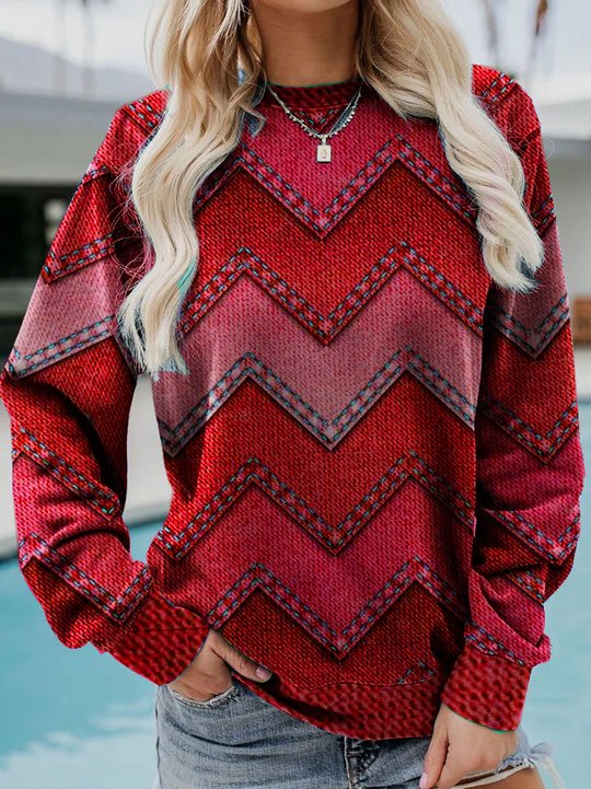 Sudadera para mujer con estampado y cuello redondo
