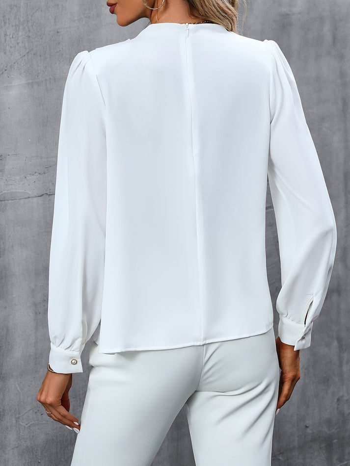 Damen Rollkragen Langarmbluse – Eleganter Büro-Look