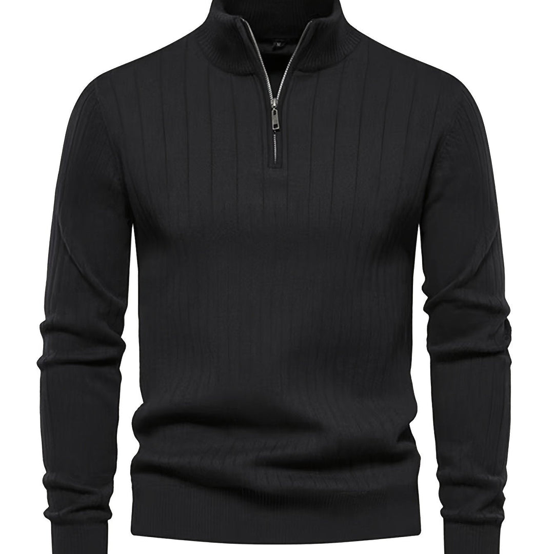 Reid | Herren Pullover mit Stehkragen und Half-Zip