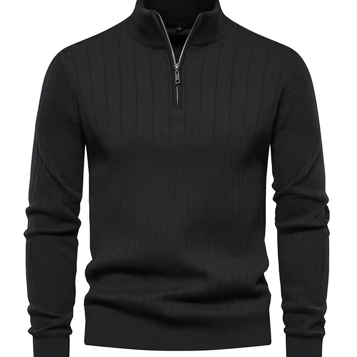 Reid | Herren Pullover mit Stehkragen und Half-Zip