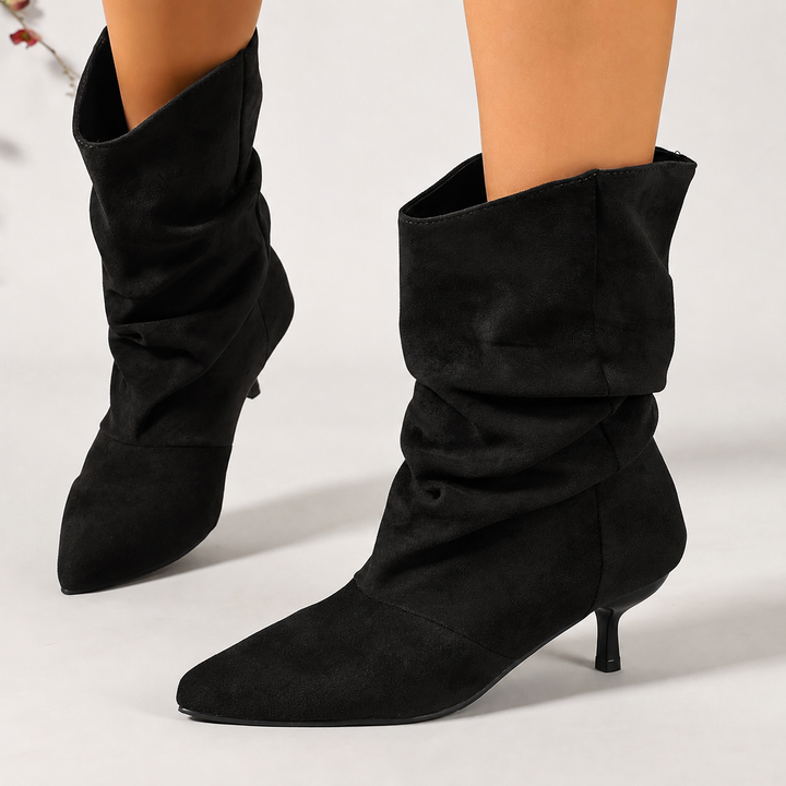 Damen Slouchy Wildleder Ankle Boots Spitz