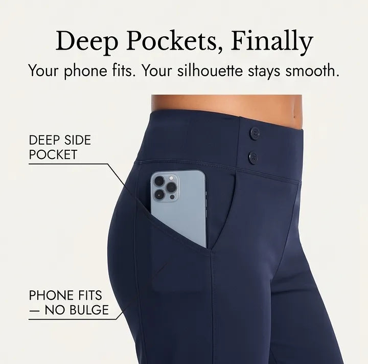 Women's high-waisted stretch capri pants