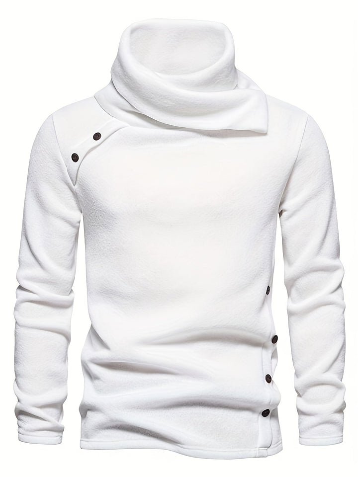 Nash | Herren Pullover mit Slouchy Kragen und Knöpfen