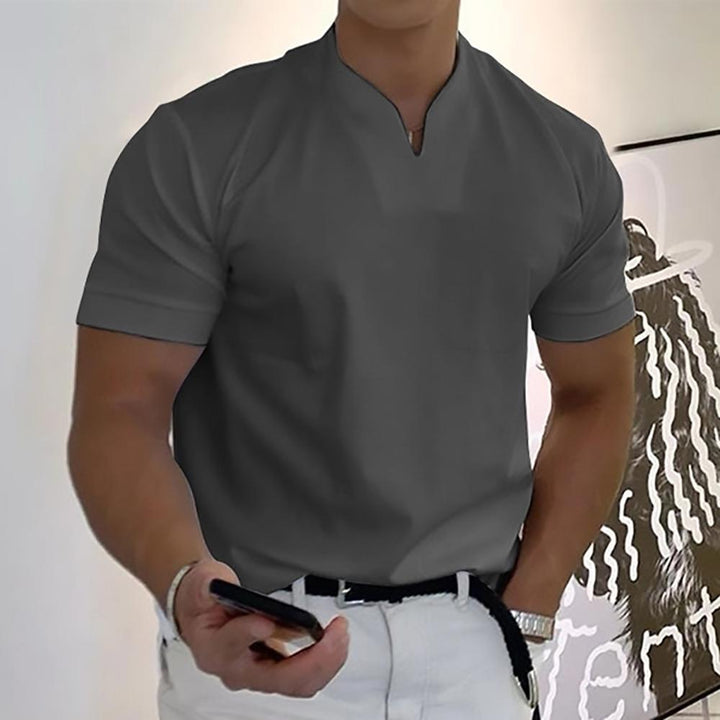 Herren Slim Fit V-Ausschnitt Poloshirt – Lässiges Stylisches Sommer Oberteil