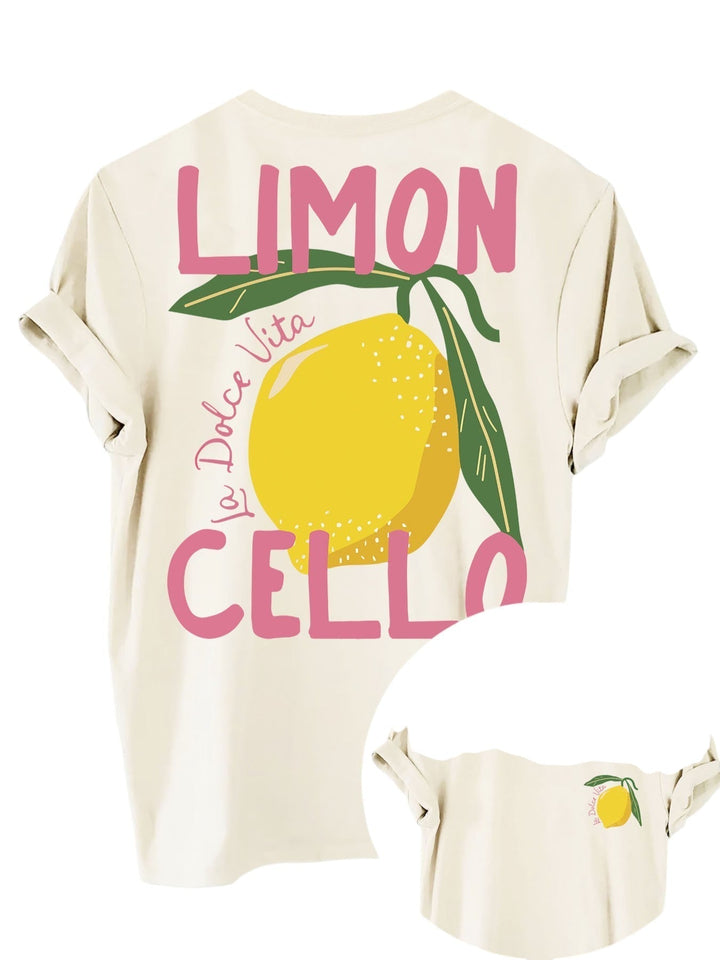 Limoncello Summer T-Shirt with Lemon Print – Oversized Unisex