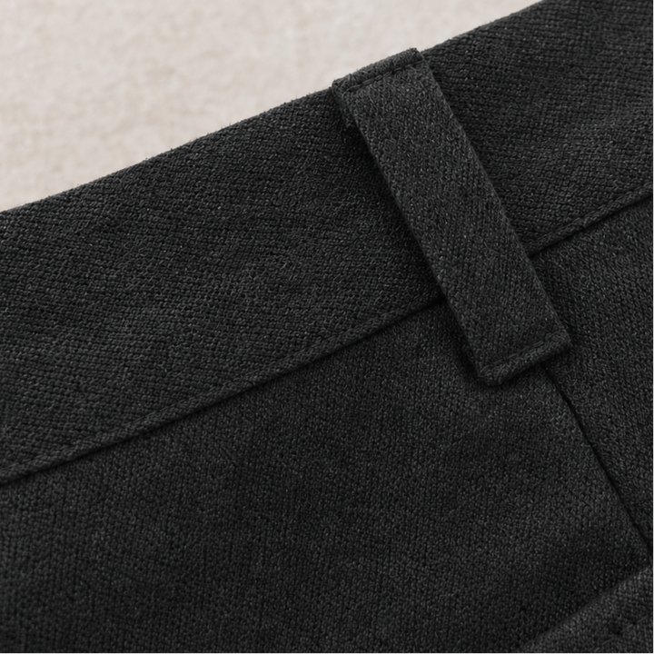 Damen Hose Hohe Taille Weites Bein Mit Knöpfen