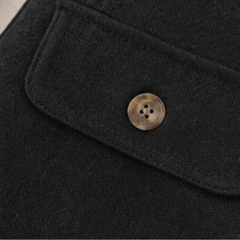 Damen Hose Hohe Taille Weites Bein Mit Knöpfen