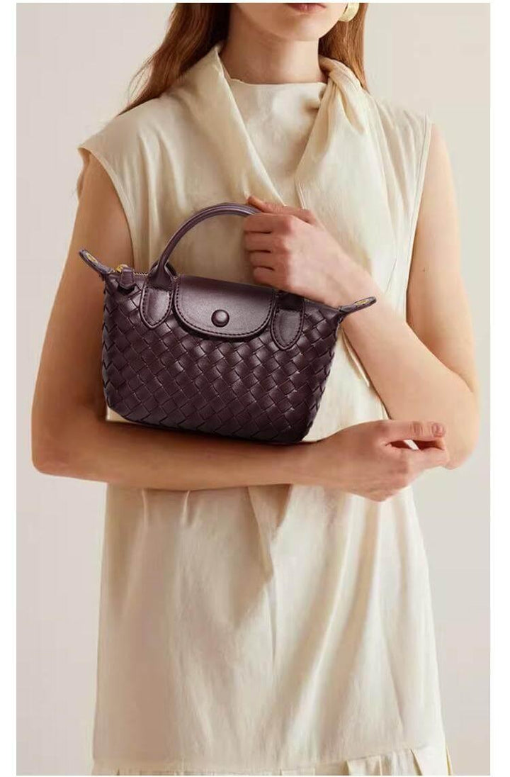 Braided Mini Bag Women – Compact Crossbody Bag with Shoulder Strap