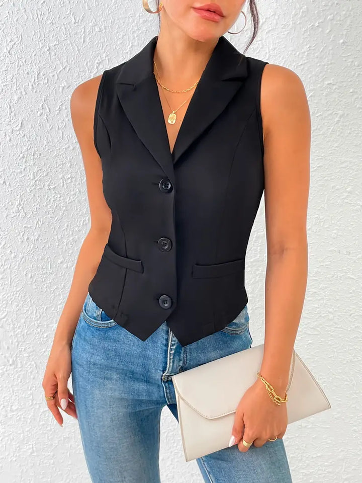 Gilet sans manches pour femmes avec des détails modernes - style élégant