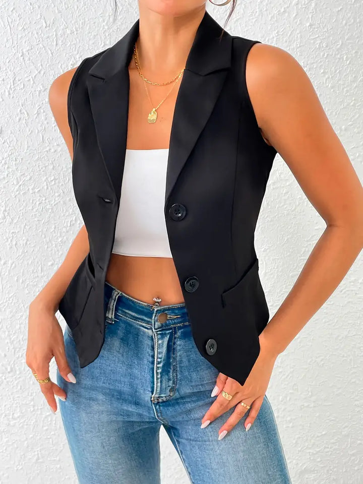 Gilet sans manches pour femmes avec des détails modernes - style élégant