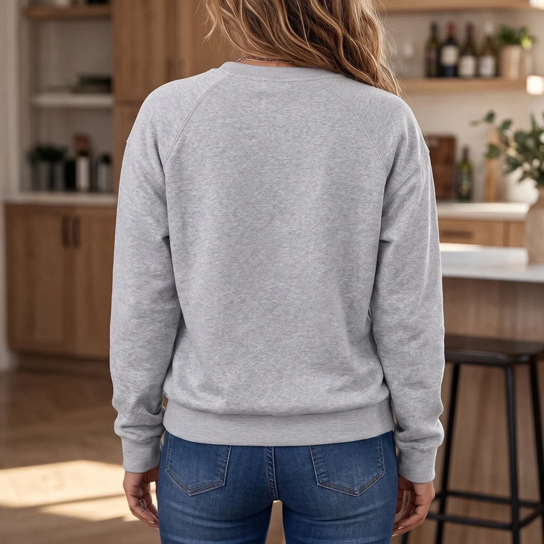 Sudadera con cuello en V y abertura
