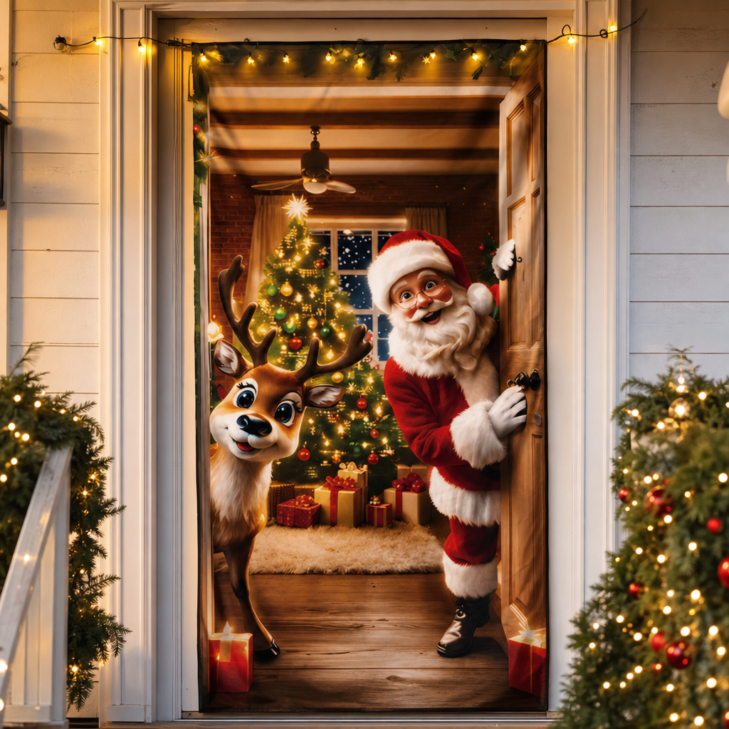 SantaScene Weihnachts-Türbild für Standardtüren