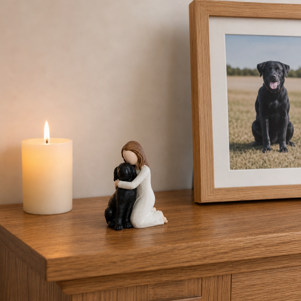 Everpaw Erinnerungsfigur Mädchen mit Hund aus Resin