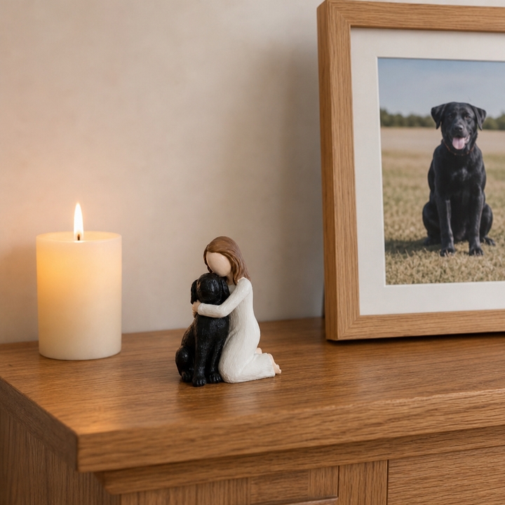 Everpaw Erinnerungsfigur Mädchen mit Hund aus Resin
