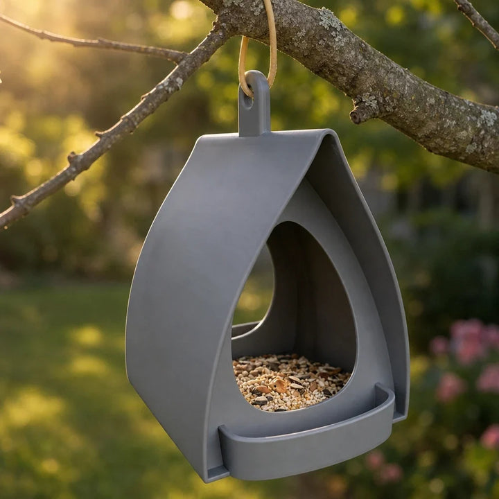 Hanging birdhouse with a roof
