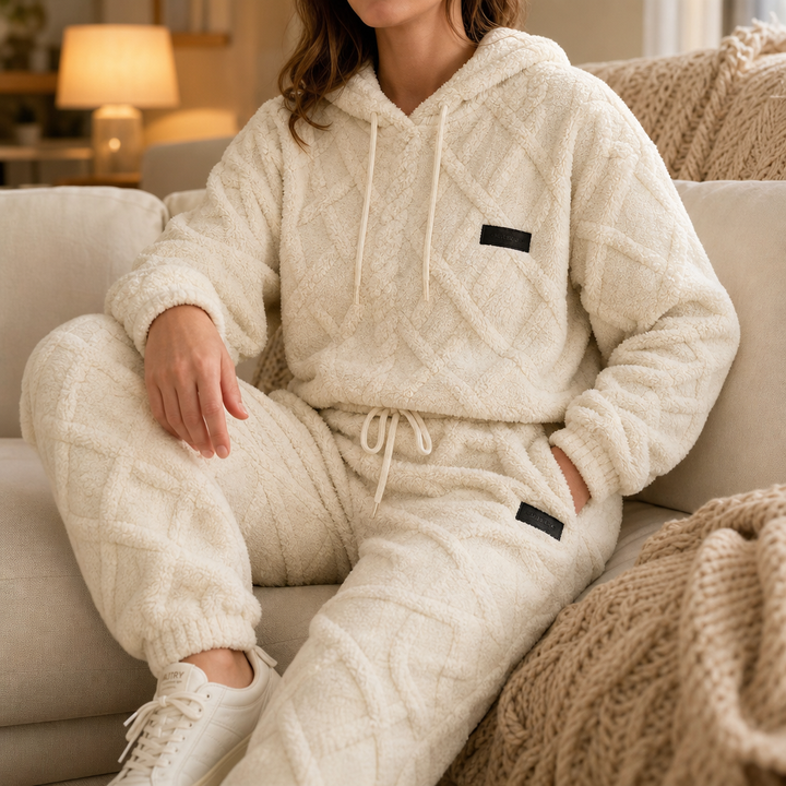 Damen Lounge Set 3D Prägung Oberteil Und Hose