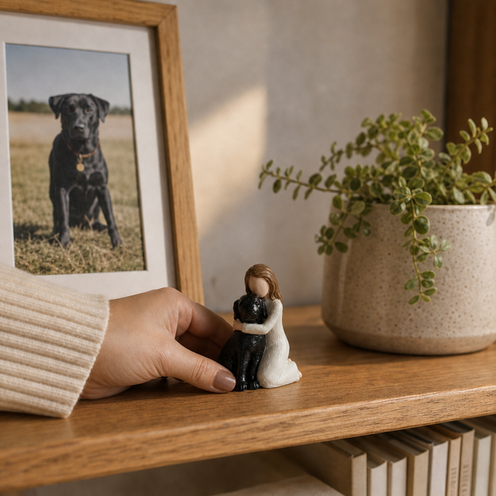 Everpaw Erinnerungsfigur Mädchen mit Hund aus Resin