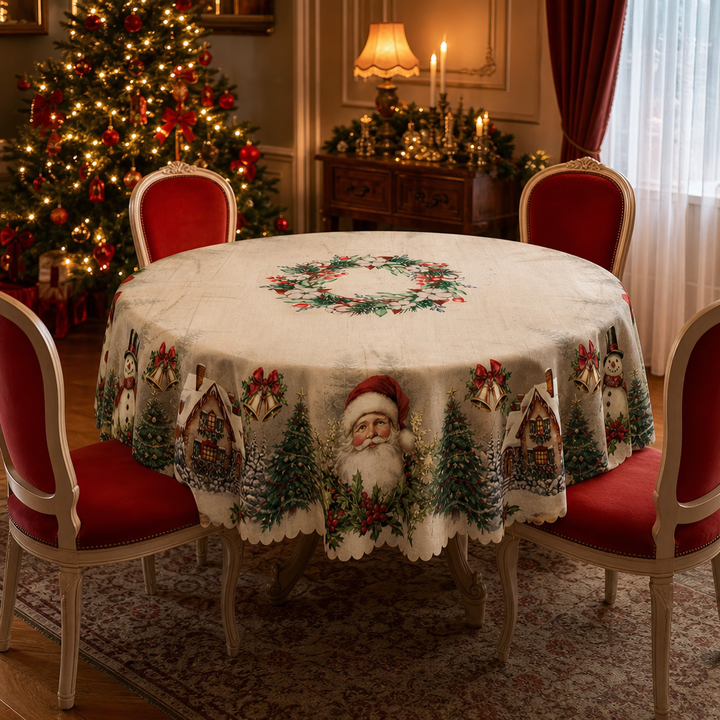 Noelora | Weihnachts-Tischdecke mit geprägtem Druck