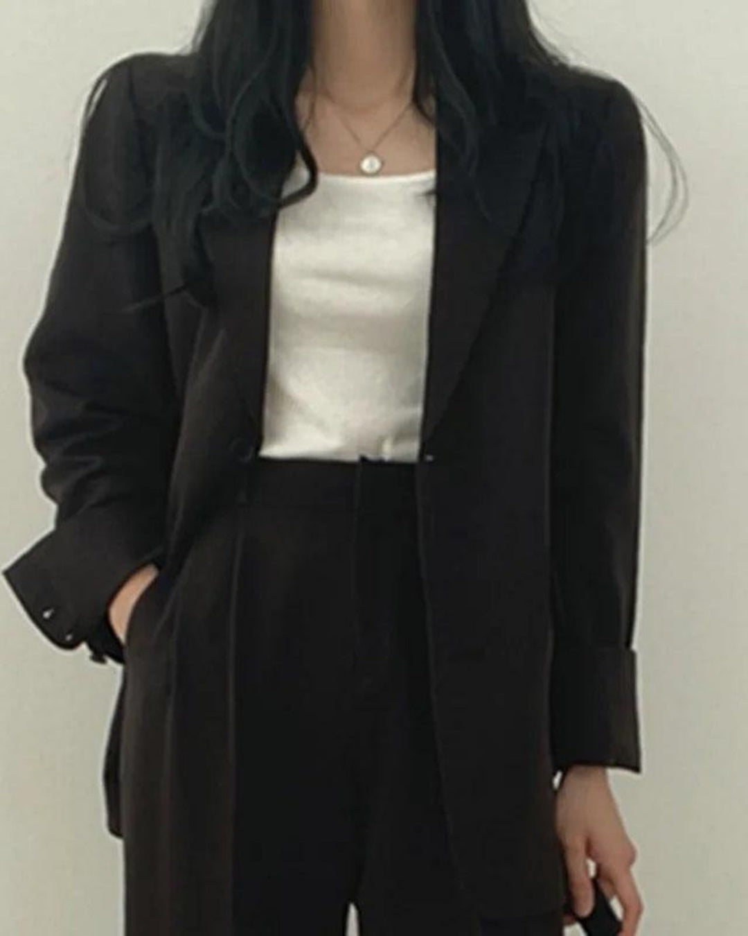 Tailleur-pantalon oversize pour femme avec blazer long