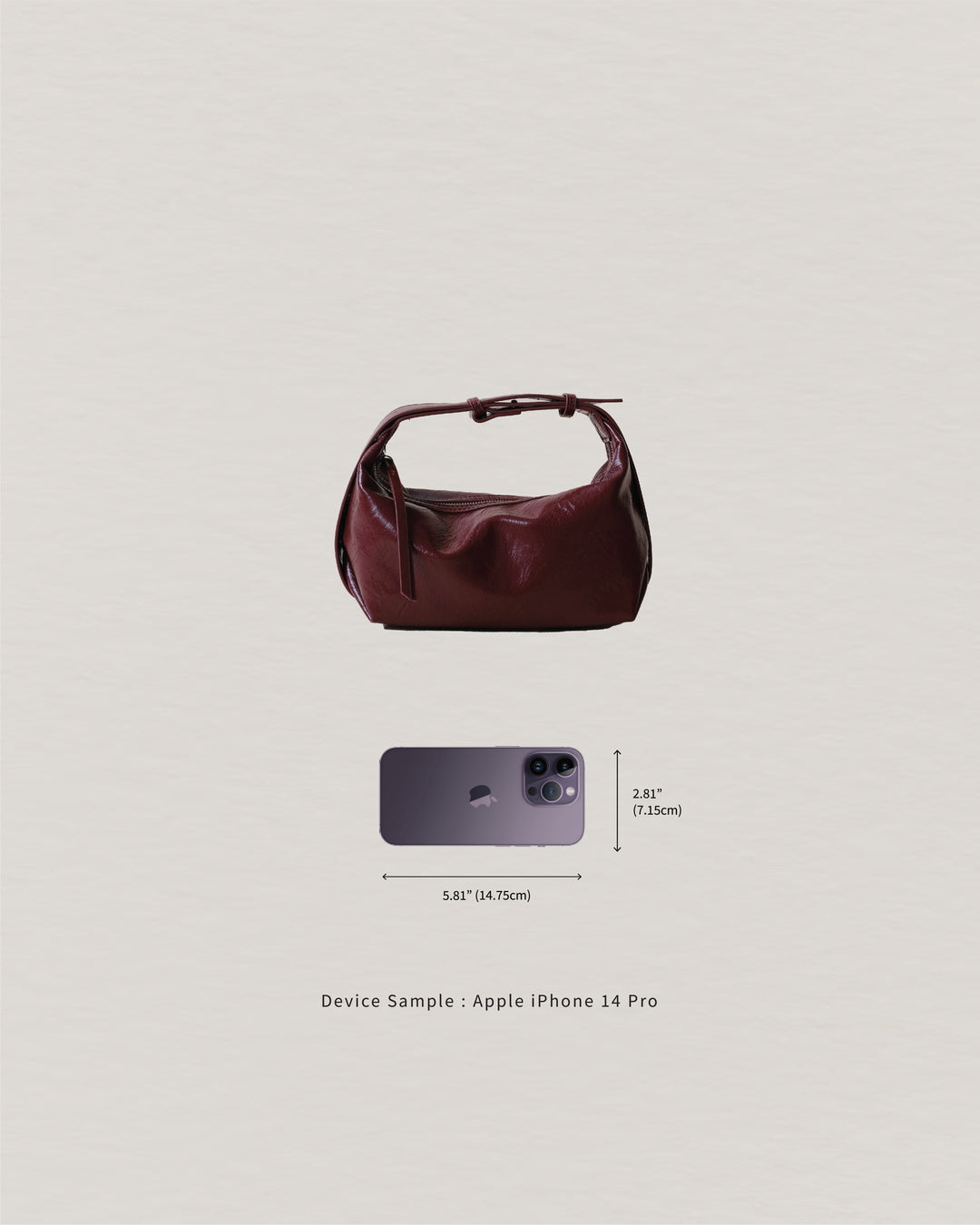 Weinrote Retro Schultertasche aus veganem Leder – Crossbody Handtasche