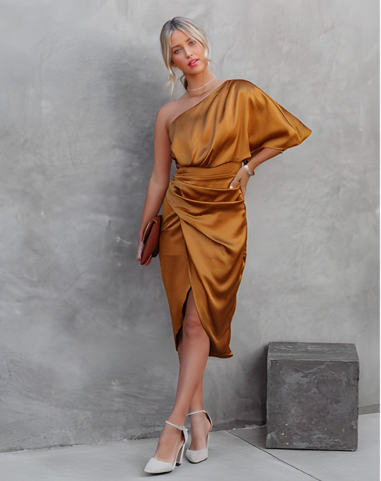 Women's Dress Satin Dress Asymmetrical Sleeveless For Summer