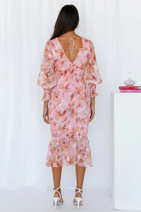 Floral midi dress for women | Elegant summer dress made of high-quality, lightweight fabric