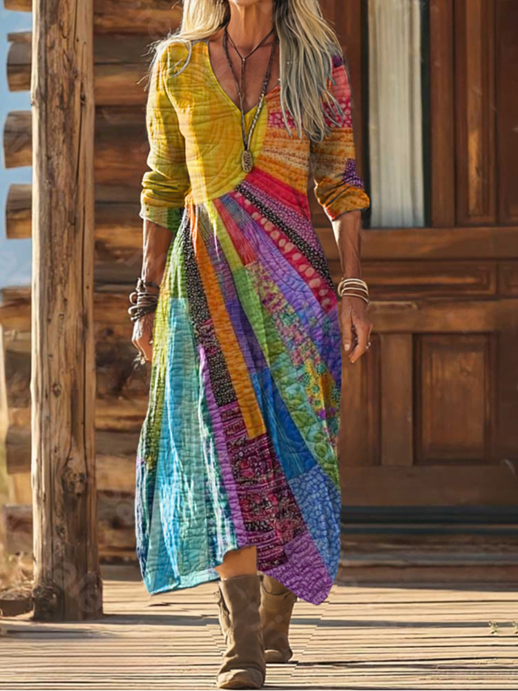Boho-Midikleid mit Ärmeln