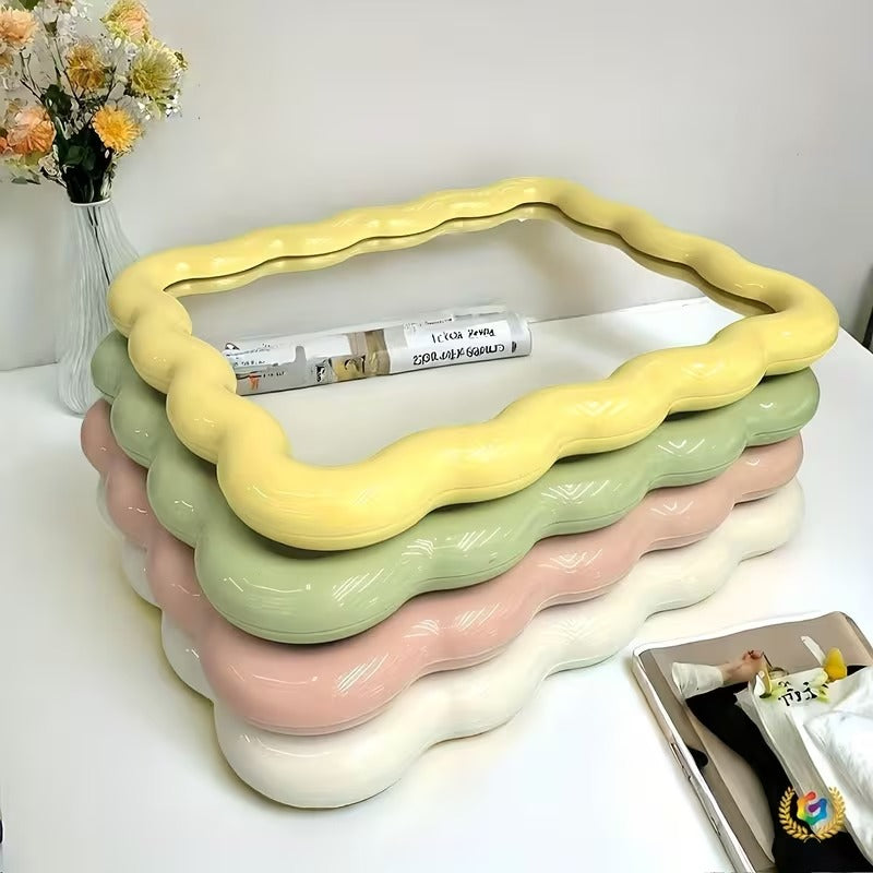 Espejo de maquillaje ondulado HD - Espejo de tocador para pared y mesa