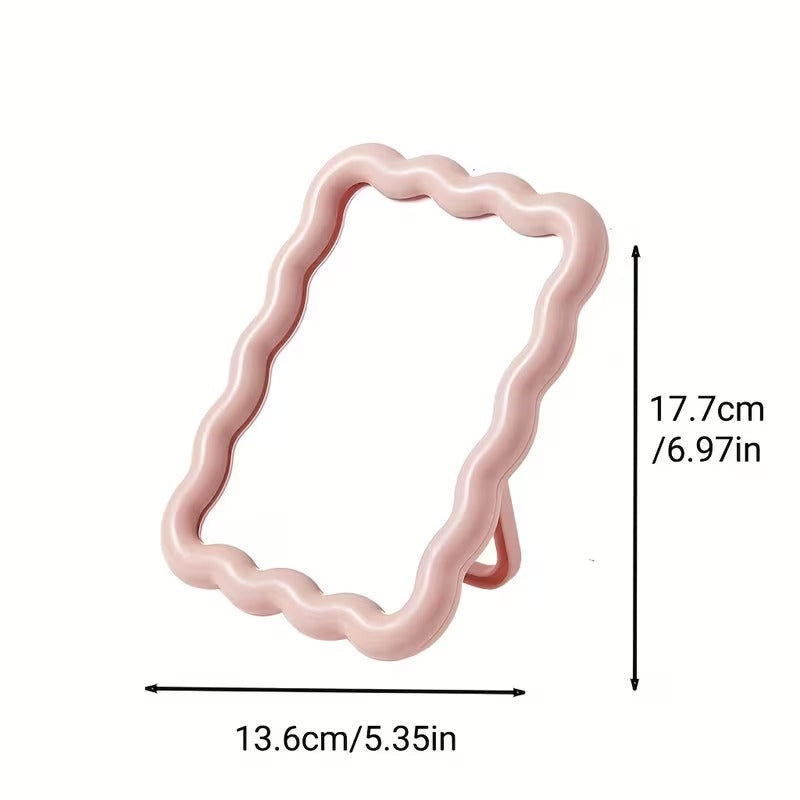 Espejo de maquillaje ondulado HD - Espejo de tocador para pared y mesa