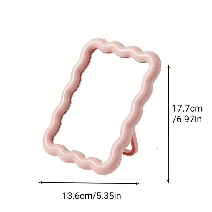 Espejo de maquillaje ondulado HD - Espejo de tocador para pared y mesa