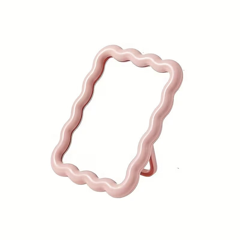 Espejo de maquillaje ondulado HD - Espejo de tocador para pared y mesa