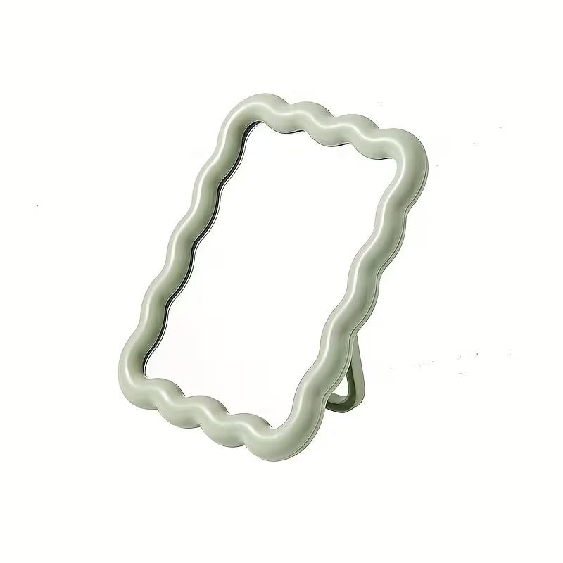 Espejo de maquillaje ondulado HD - Espejo de tocador para pared y mesa