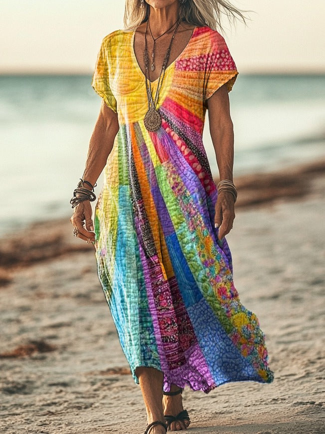 Boho-Midikleid mit Ärmeln