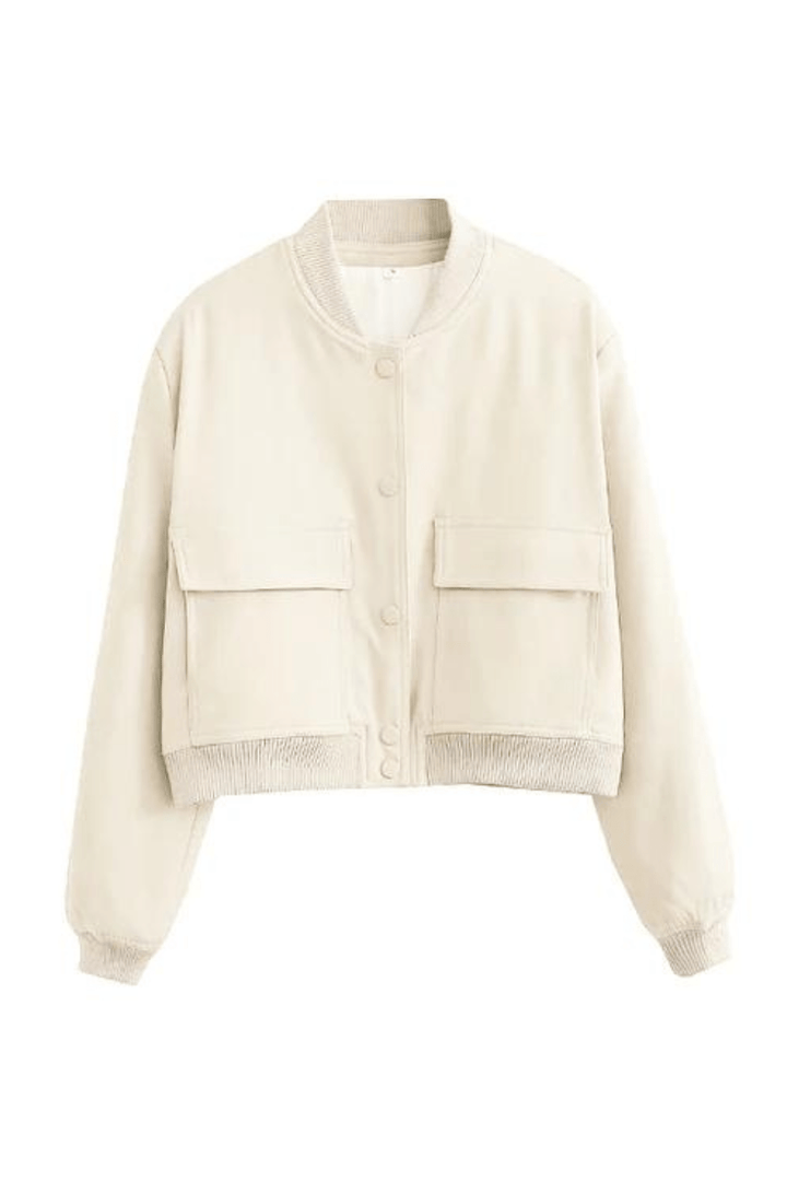 Short women's transitional jacket – college jacket with buttons & cuffs