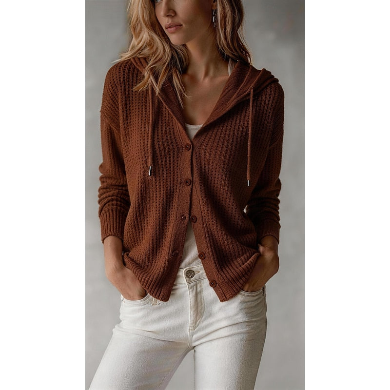 Lucinda | Hooded Knopf-Front Cardigan