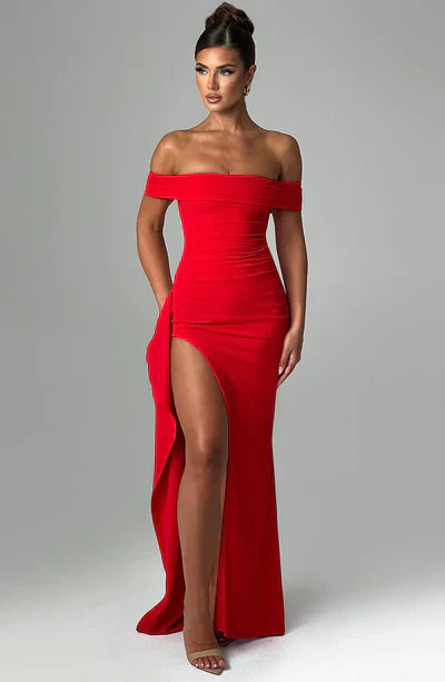 Robe maxi lisse, robe de soirée pour femmes, longue, élégante et tombe doucement autour du corps