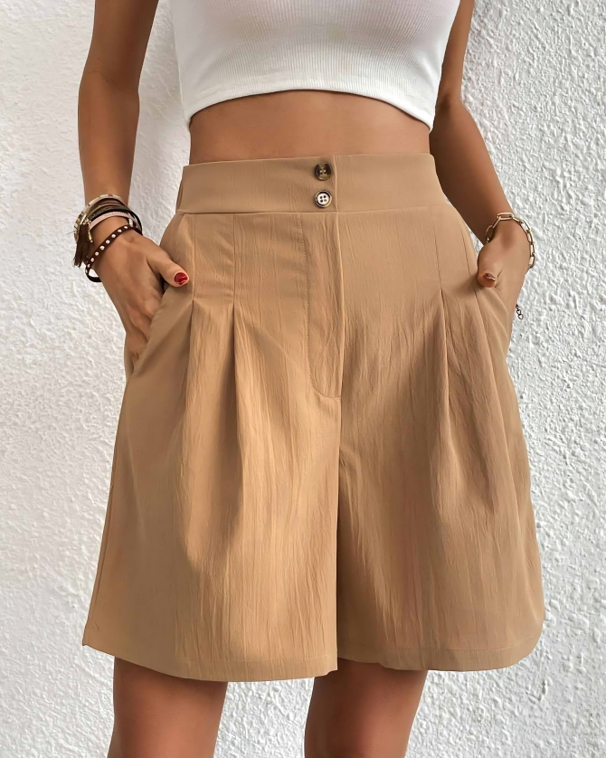 Women's shorts high waist with wide leg – summery & elegant